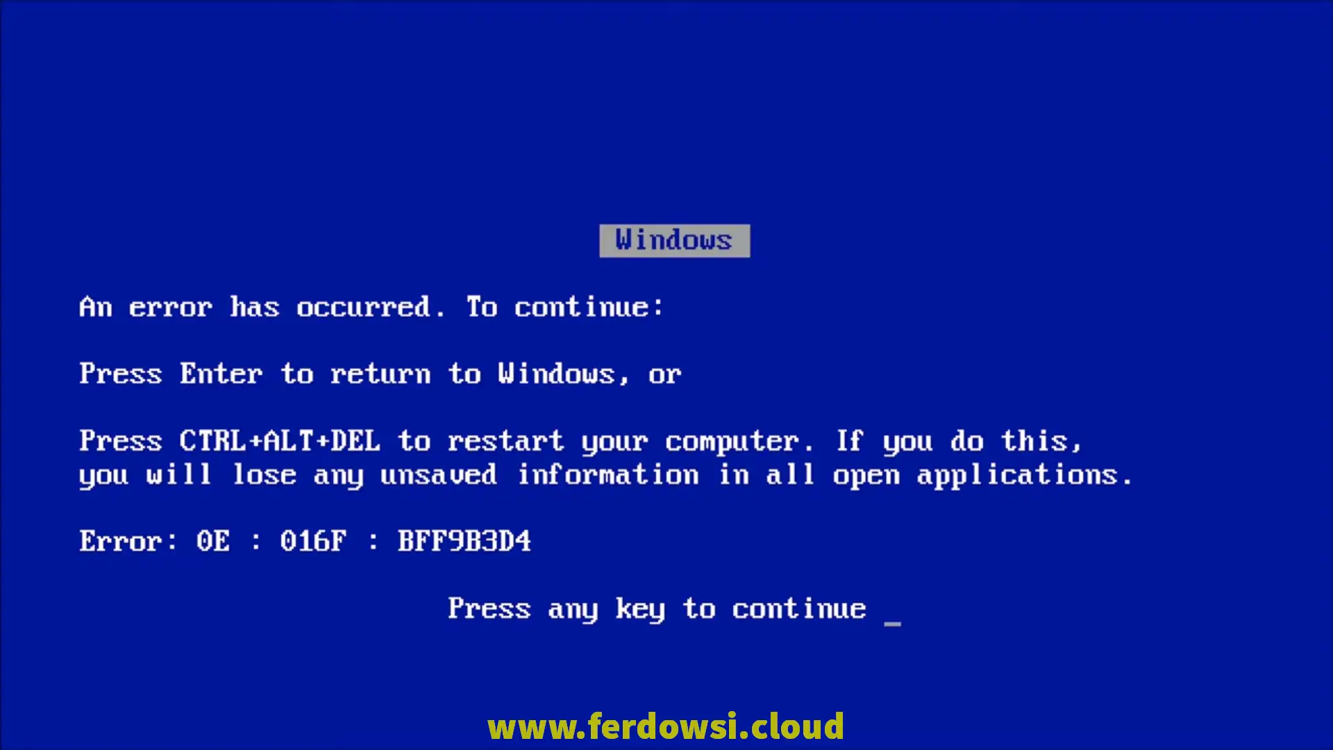 صفحه آبی ویندوز در زمان Windows 3.0