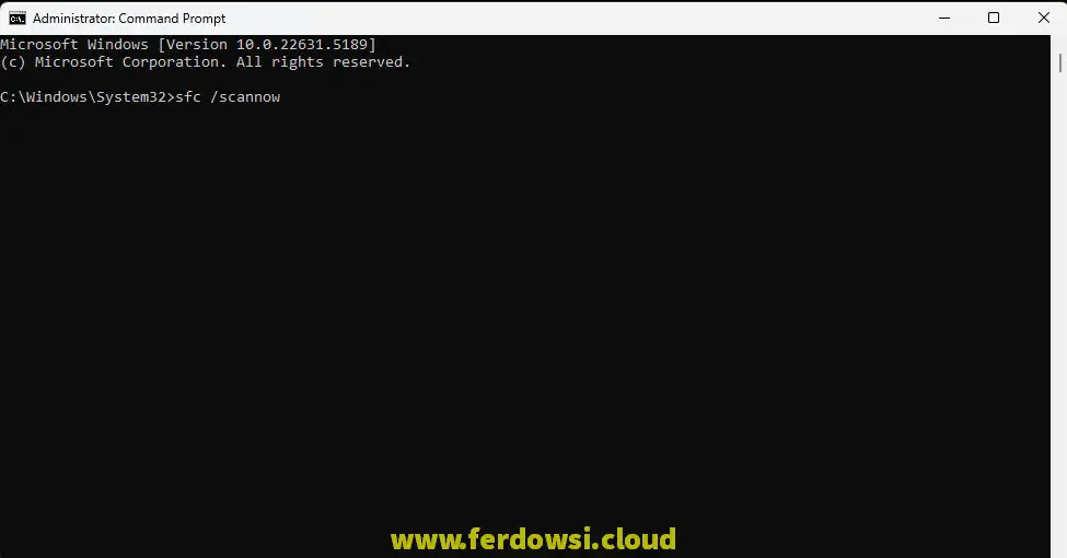 دستور sfc /scannow برای تعمیر فایل‌های سیستمی ویندوز