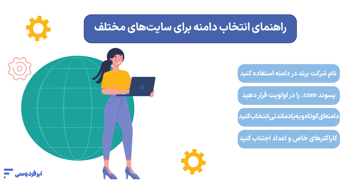راهنمای انتخاب دامنه برای سایت‌های مختلف