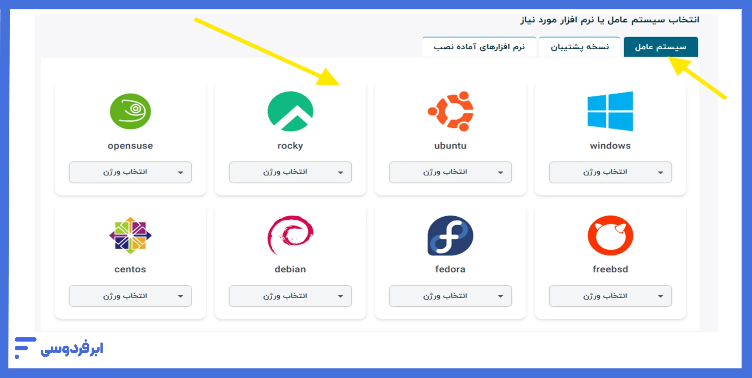 انتخاب سیستم عامل و نرم‌افزارها