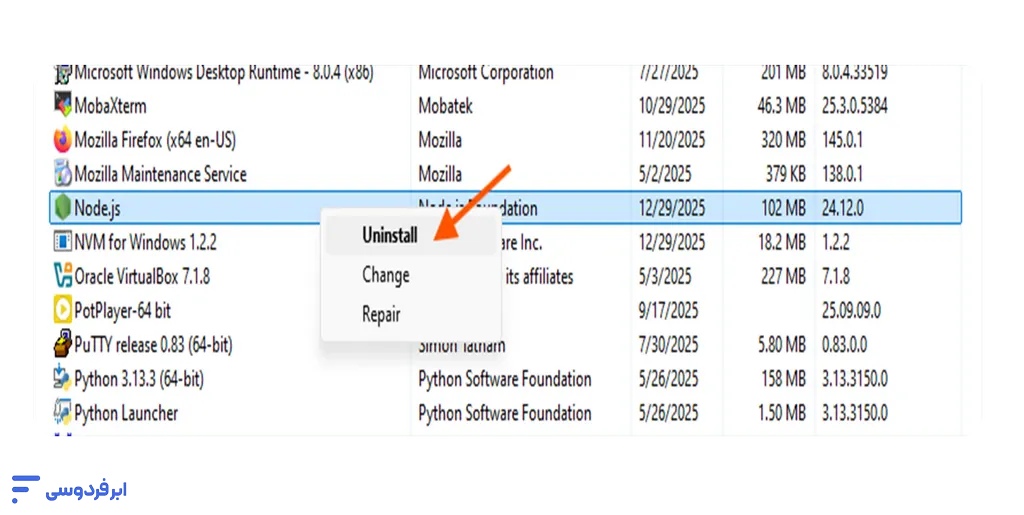نصب node js؛ آموزش گامبهگام در ویندوز، لینوکس و مک حذف node js از سیستم