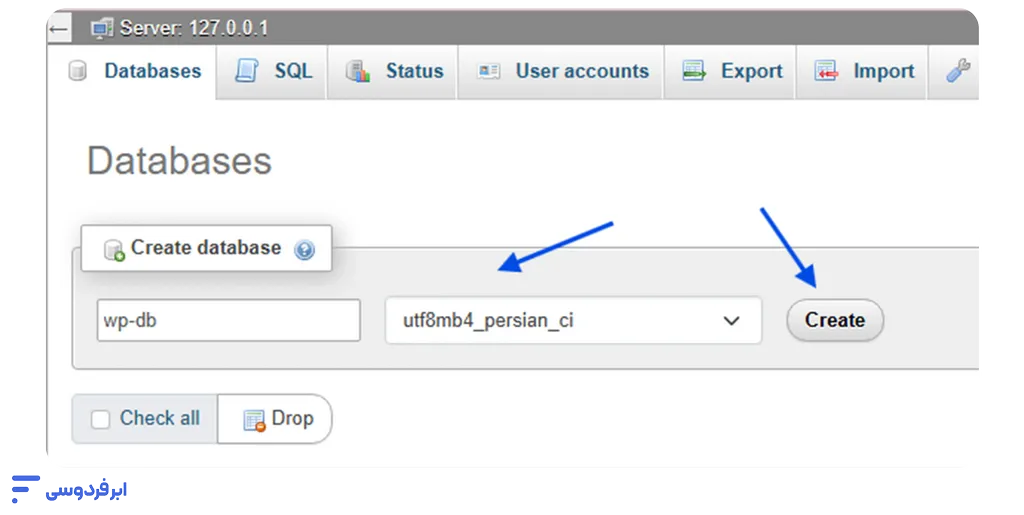 نصب xampp؛ آموزش گامبهگام و تصویری در ویندوز و لینوکس ساخت دیتابیس برای نصب وردپرس