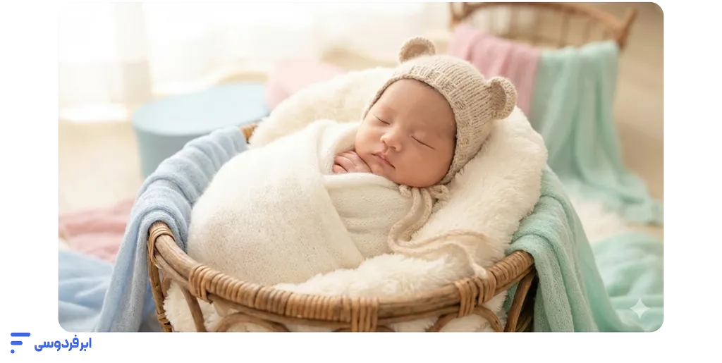 پرامپت جمینی برای عکس (آموزش ساختار + نمونه پرامپت آماده) خروجی پرامپت جمینی برای عکس نوزاد