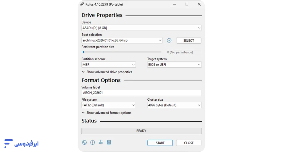 نصب لینوکس در کنار ویندوز (آموزش گامبهگام Dual Boot) تنظیمات rufus برای بوت ویندوز