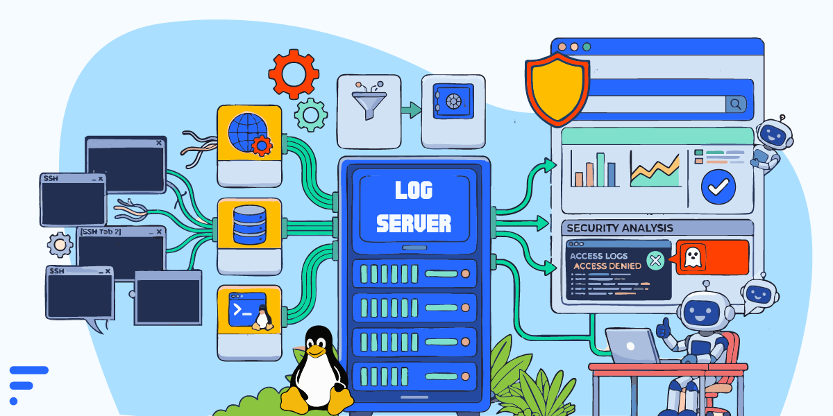 راه اندازی لاگ سرور و آموزش نصب و پیکربندی Log Server در لینوکس راه اندازی لاگ سرور